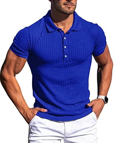 Мускулести Polo Ризи за Мъже, плътно Прилепнали Ризи за Голф с Къс Ръкав, Мъжки Ризи Суха Засаждане, Ежедневни Стилни Дрехи