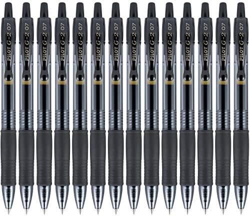 Гел химикалки PILOT G2 Premium с многократна употреба и прокара топката, Fine Point, Черно мастило, 14 опаковки (15358) и Гел химикалки