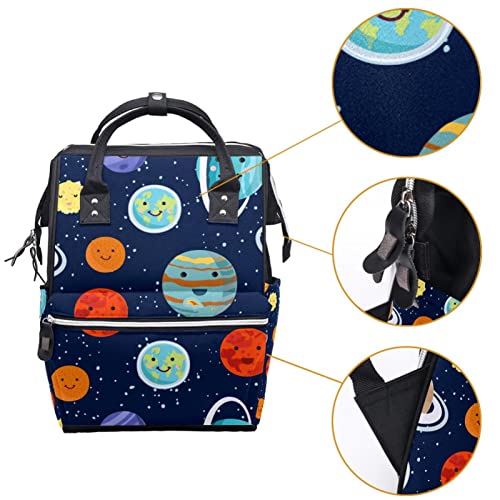 Раница-чанта за памперси LORVIES Сладко Planets, Многофункционална чанта с Голям Капацитет