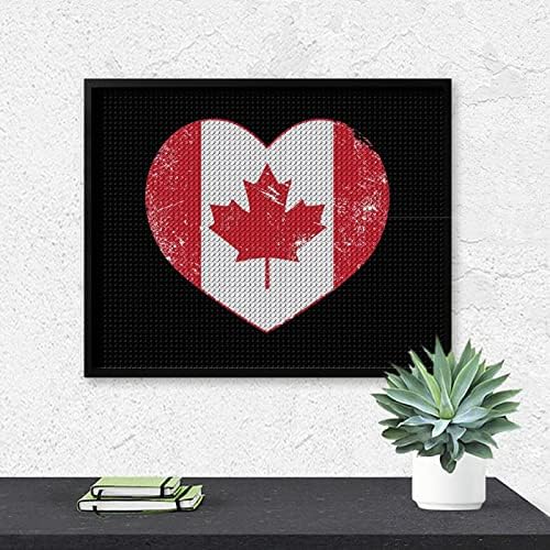 Канада Сърцето Ретро Флаг Диамантена Живопис Комплекти 5D направи си САМ Пълна Тренировка Планински Кристал Изкуство Стенен Декор