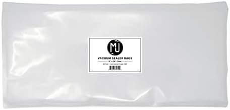 Вакуум опаковъчни торбички MJ търговско качество за съхранение на хранителни продукти, Sous Vide | 50 опаковки (15 x 20 5 Mils, черна