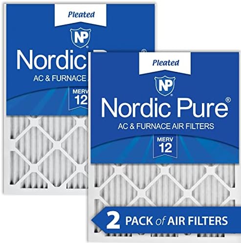 Nordic Pure 12x20x1 MERV 8 Плиссированных Плюс Карбонови Въздушни филтри за печки ac 2 Опаковки