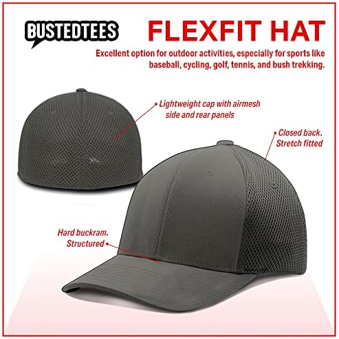 Бейзболна шапка с логото на BustedTees XRP Flexfit за ежедневието - бейзболна шапка за мъже и Жени, Дишаща Еластична шапка с въздушна