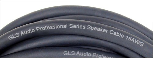 GLS Audio 25 метра Акустичен кабел 16AWG Кръпка-въжета - 25 фута от 1/4 до 1/4 Професионални Озвучителни кабели Черен Проводник