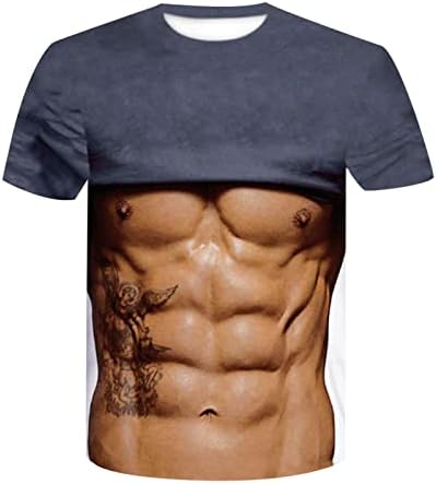 Мъжка Тениска с дигитален Печат 3D Мускулите, Пролетно-Лятна Тениска, Индивидуалност, Силен Коремен Мъжки Топ