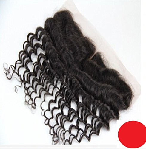 DaJun Hair 6A Лейси закопчалката Отпред в средната част 13 4 Китайски Необработени Човешки Коси Дълбока Вълна Естествен цвят (марка: