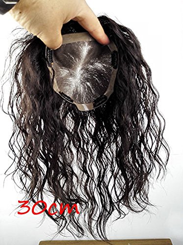 Remeehi 6 x 7 Моно Естествена Къдрава Жена Перука от Човешка Коса, Topper, Скоба в Перука, Навързани Ръчно, Горната Част 20