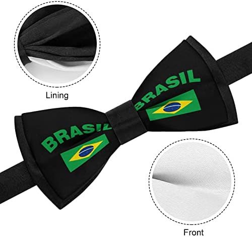FORSJHSA Флаг на Бразилия Мъжки Предварително Обвързани Вратовръзки-пеперуда С Регулируем Принтом Ново Равенство