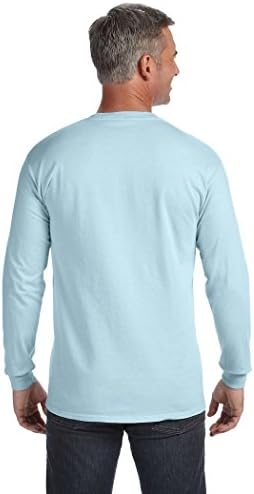 Удобни цветове 6,1 унции. Тениска с дълъг ръкав и джоб (C4410)