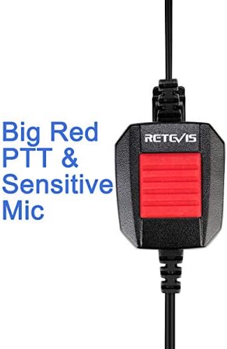 Retevis Водоустойчив IP66 Слушалка за преносими радиостанции с микрофон, съвместим с RT29 RT47 RT47V RT48 RB23 RB46 RT87 NR30