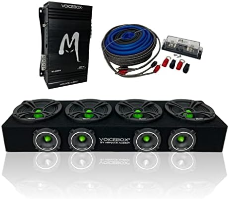 MENACE AUDIO VOICEBOX 4-6,5 Корпус за средни честоти и 2-Канален усилвател с мощност 2000 W - Зелен
