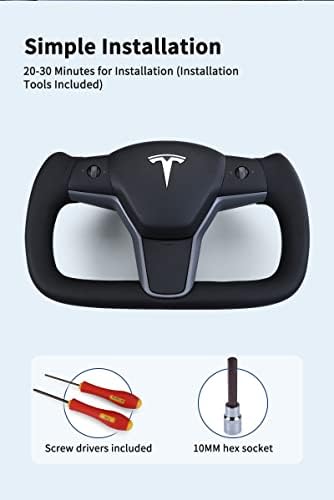 Функция отопление в стила на скобата на Tesla, подмяна на волана от черна кожа клас Напа за Tesla Model3 (през цялата година).