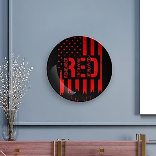 R. E. D. не Забравяйте Всички Разгъната Червена Петък Подвесная Керамична Декоративна Чиния с Поставка За дисплея на Индивидуални