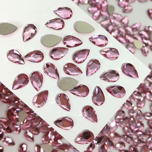 100шт Дизайн нокти Розови Стъклени Нюанси за направи си САМ Модни Изделия за Нокти, Лъскава Розова Серия на Скъпоценен Камък за декор на ноктите