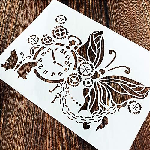OBUY Butterfly Gear Часовници САМ Занаятите Кухи Многостенни Листове за стенописи, Scrapbooking, на Печата, на Албума, Декоративно Щамповане,