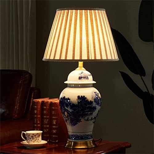 FKSDHDG Керамична Настолна лампа в китайски стил, Нощно Шкафче за Спалня, Затемняющая лампа за Дневна, Проект удобства, Декоративно