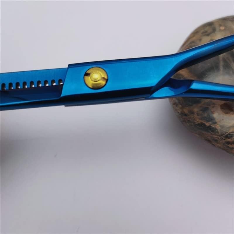 Ножица за Подстригване на Коса, 5,5-Инчов Професионален Японски Ножици От Стомана 440c Син Цвят За Подстригване на Коса, Фризьорски
