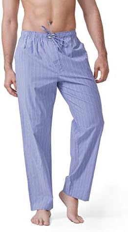 Мъжки Памучни Пижамные панталони DAVID ARCHY с Удобна Мека Дълга Долната част за сън и дрехи Fly PJ Lounge Носете 1 или 2 опаковки