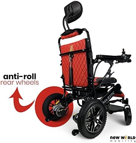 Majestic - 2023 Електрическа инвалидна количка с дистанционно управление - Леки инвалидни колички с електрически люк, Безопасни за пътуване,
