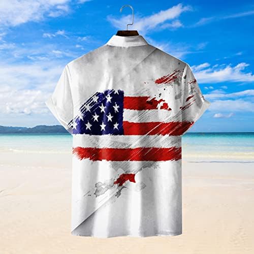 XXBR Хавайски Ризи за мъже, Лятна Тениска на Копчета с Къс ръкав в Деня на Независимостта, Ежедневни, Плажни Върховете Свободно,