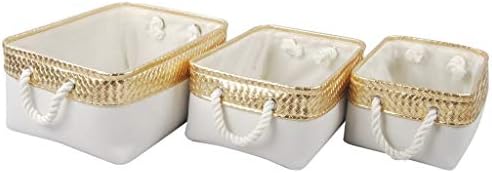 Домашен набор от A & B от 3 Бели и златни кошници Alcott 16