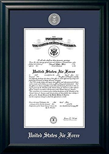 Campus Images Рамка за сертификат ВВС AFCS0029x14 със Сребърен Медальон, 9 x 14, черен