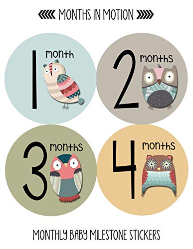 Етикети Months In Motion, Неутрални по отношение на пола, Месечни за новородено - Стикер за един месец - Дрехи - Подпори за фотосесия