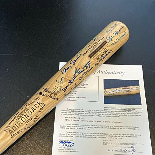 Легенди на Ню Йорк Джайентс Уили Мэйса подписаха бейзболна бухалка 24 Sigs С JSA COA - Бейзболни бухалки MLB С автограф