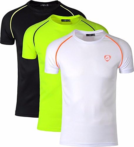 denim Мъжка 3 Опаковки Спортна Бързосъхнеща Спортна Тениска с къс ръкав, Тениски, Тениска за Тенис, Голф, Боулинг LSL182