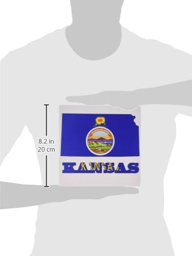 3D-Подложка за мишка с размери 8 X 8 X 0,25 инча с флага на щата Канзас за Оформяне на картата и букви за обозначаване на Канзас (mp_58738_1)
