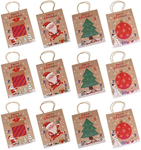 Подаръчни пакети Hemoton, 12 бр., Коледни торбички тоут, Преносими Подаръчни комплекти, Коледни Подаръчни пакети, Пакети за