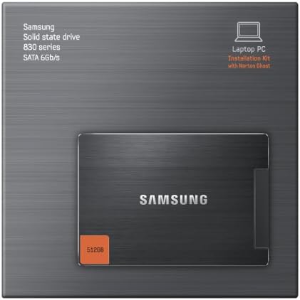 Samsung 830-Серията MZ-7PC512N/AM Комплект за лаптоп с вътрешен SSD-карам SATA III MLC капацитет 512 GB 2,5 инча с Norton Ghost 15
