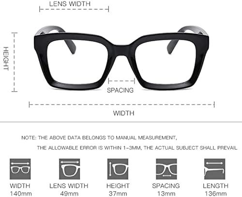 Yulben извънгабаритни квадратни очила за четене за жени, на 3 опаковки, блокиране на синя светлина, модерен дизайн, компютърни ридеры