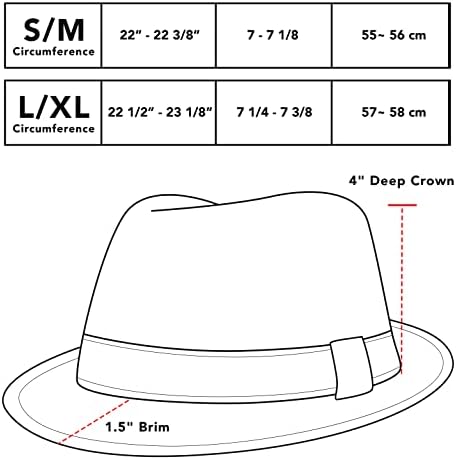 The Hat Depot Лека Класическа фетровая шапка от мека хладка мрежа С възможност за сминания