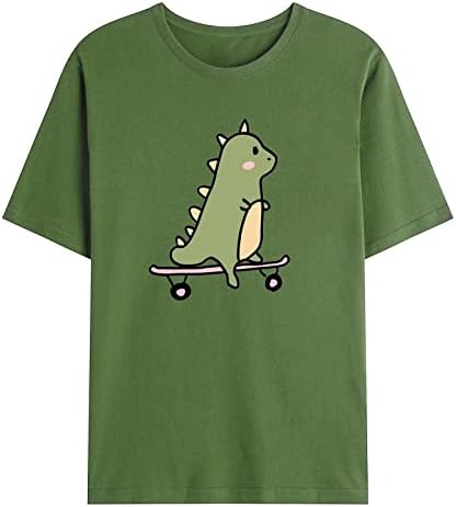 Сладка Тениска с Динозавром за Мъже, Забавни Тениски с Графичен Дизайн, Тениска с Къс Ръкав и Кръгло Деколте, Елегантни Ежедневни Ризи