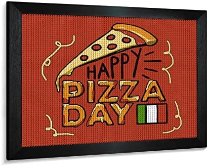 Честит Ден на Пица 5D Бормашина, Диамантена Живопис Комплекти с Рамка направи си САМ Ръчно изработени Фигури Кристални Аксесоари за Висящи