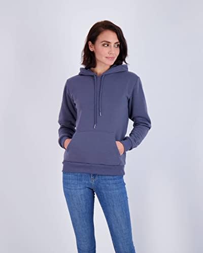 Real Essentials 3 опаковка: Женски, мек вълнен плат Пуловер с дълги ръкави, Hoody Active Sweatshirt с джоб-кенгуру (на Разположение в Plus)