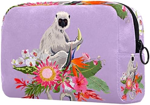 TBOUOBT Косметичка за Жени, козметични чанти, Голям Чанта за Тоалетни Принадлежности, Пътен Подарък, цвете маймуни бананба