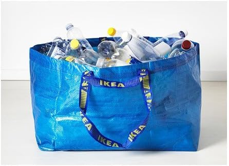 Чанта-Переноска IKEA FRAKTA, Синя, Чанта за Пазаруване в Голям Размер, Комплект от 2 теми