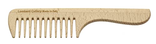 Гребен за коса Lombard Cutlery Дървена Антистатик, с дръжка (Голяма) 7,48 инча