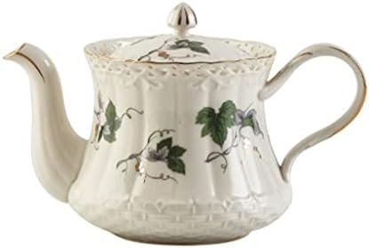 Керамичен чайник KUTDYK 850 мл, цветя кана за чай, керамични кана за кафе, керамични чаен комплект аксесоари (Цвят: E, размер: както