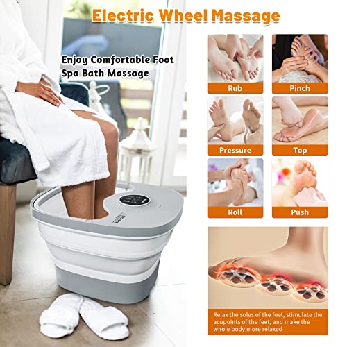 Разборная хидромасажна вана за къпане за педикюрных краката Rebala - топъл, мехурчета и автоматично масажи, Ваната за крака с 6 групи