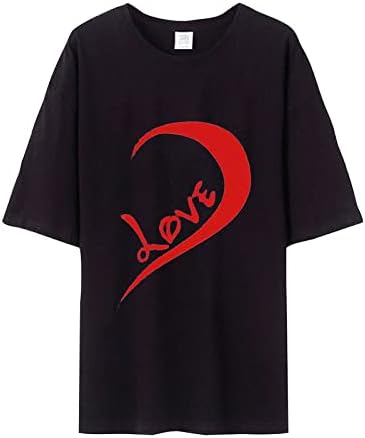 Модни Еднакви Ризи за Двойки с Кръгло деколте, Лятна Тениска с Къс Ръкав, Суров Ризи за Гадже, Приятелка, Съпруга, Жена