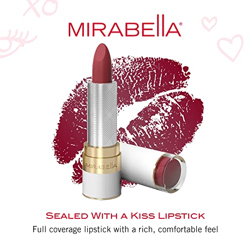 Червило Mirabella с пълно покритие на захар и подправки - Запечатывается целувка - Устойчиви крем цвят за устни - Наситен грим с комфортно