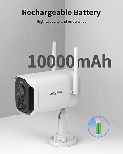 LongPlus 2K (4MP) Безжична Външна камера за сигурност, батерия 9000 ма батерия, WiFi Безжични Камери за Външно наблюдение