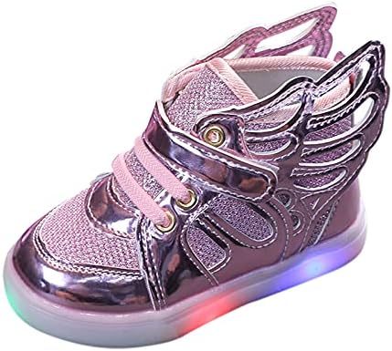 Лека Детска Спортна Светещ обувки за малки момичета, Блестящи Детски маратонки с led подсветка, детски обувки за бебета (розово,
