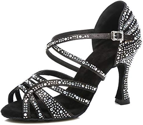 Дамски обувки за латино танци балната зала HROYL С пайети, Обувки за практикуване на бални танци, Бачата, Салса, Танцови обувки