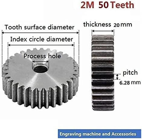 ZHENGGUIFANG ZGF-BR 2M 50 на Зъбите на цилиндрични зъбни колела 1бр 45 Стоманени зъбни реечных шестерен (брой на зъбите: 50 зъбите)