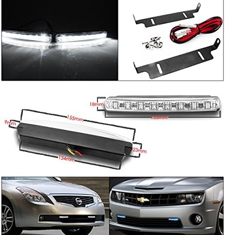 Проекторные фарове ZMAUTOPARTS Хромирани фарове с 6бели led светлини DRL, Съвместими с Ford Fusion 2013-