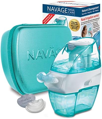 Стартов комплект за грижа за носа Navage: средство за почистване на носа Navage, 20 физиологичен бутилки, плюс бонус от 10 физиологичен